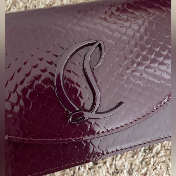 ❌SOLD OUT❌Christian Louboutin Wine Lizard Embossed WOC - Picture 11 of 16